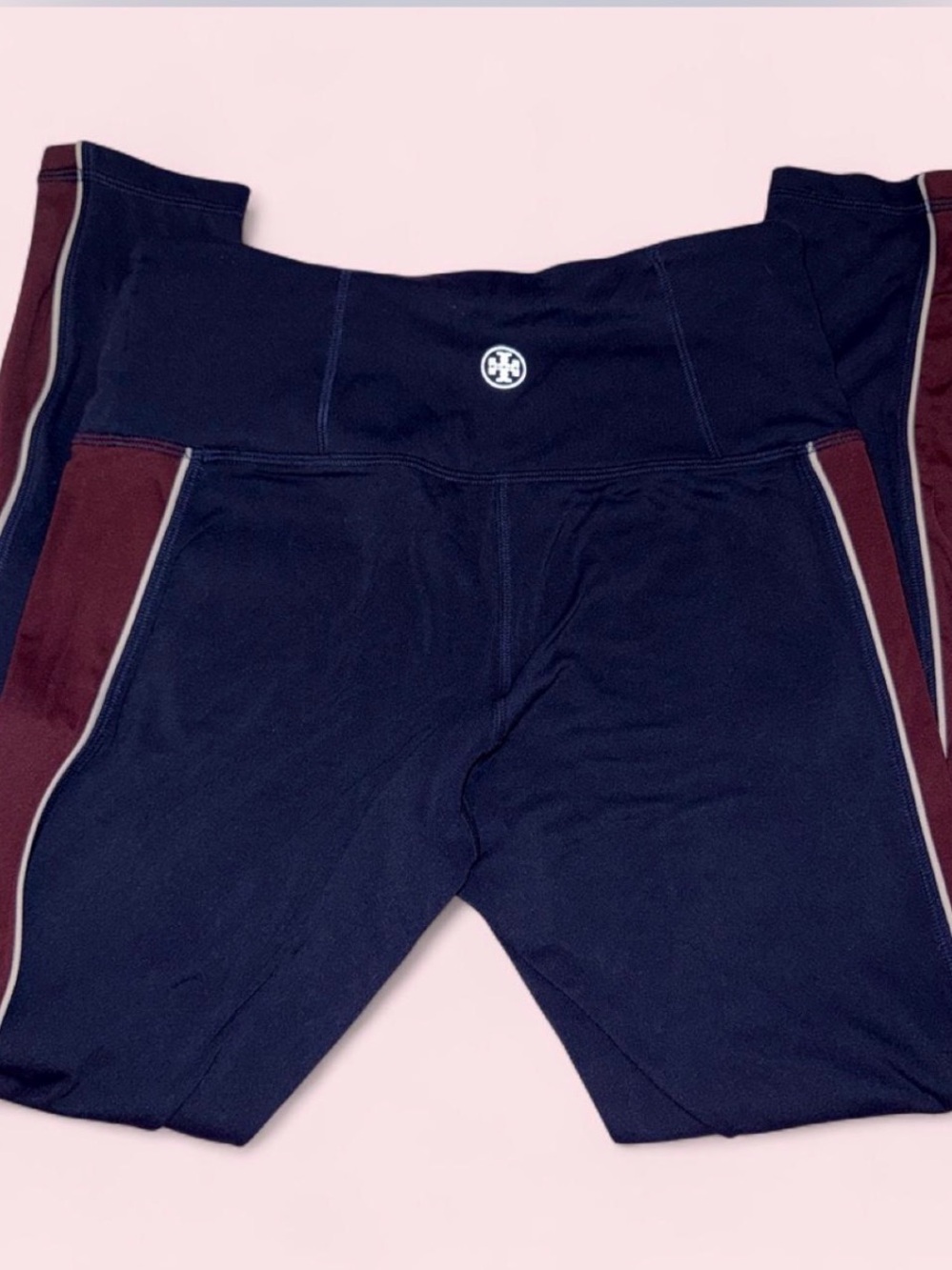 Tory Burch Women’s Navy & Burgundy Athletic Leggings